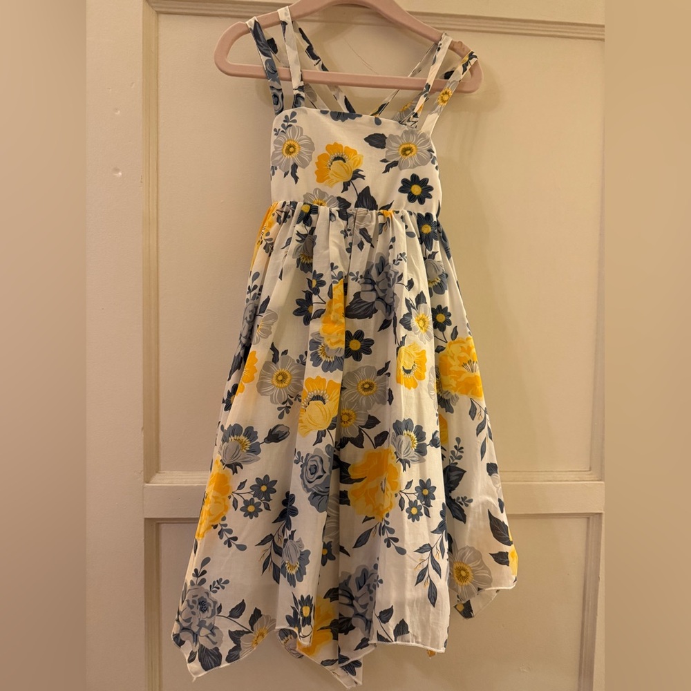 NWT Floral Yellow and Blue Kids Dress